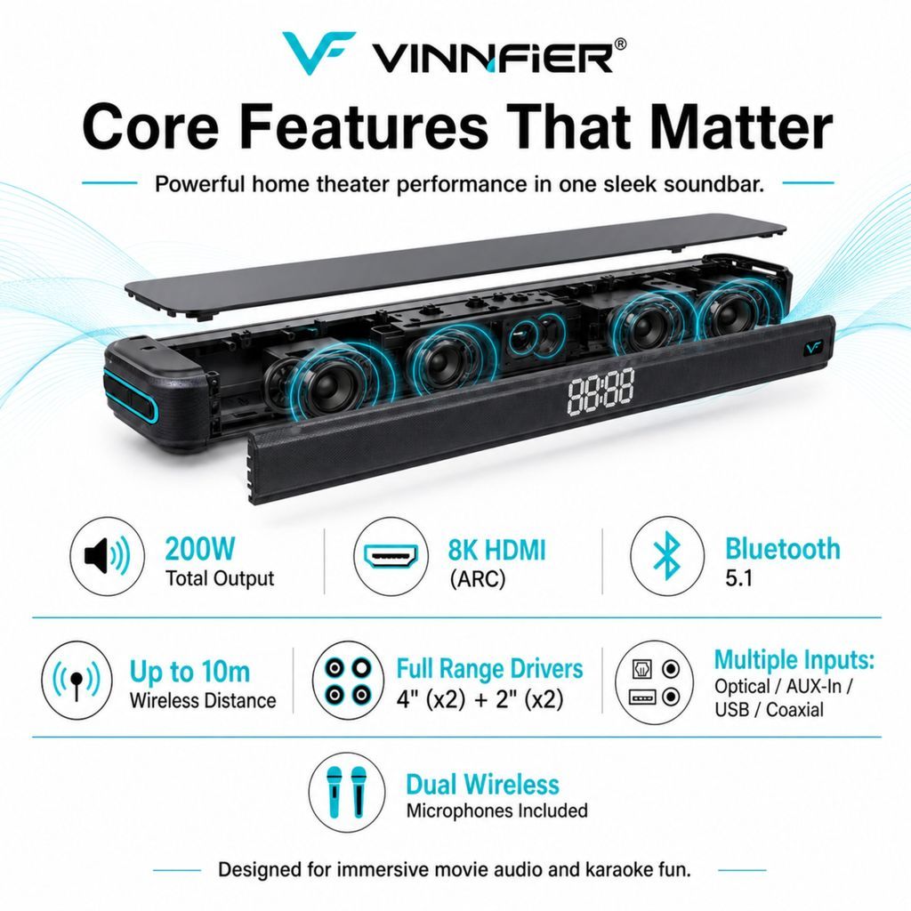 Vinnfier Hyperbar 3100 core features and 200W output